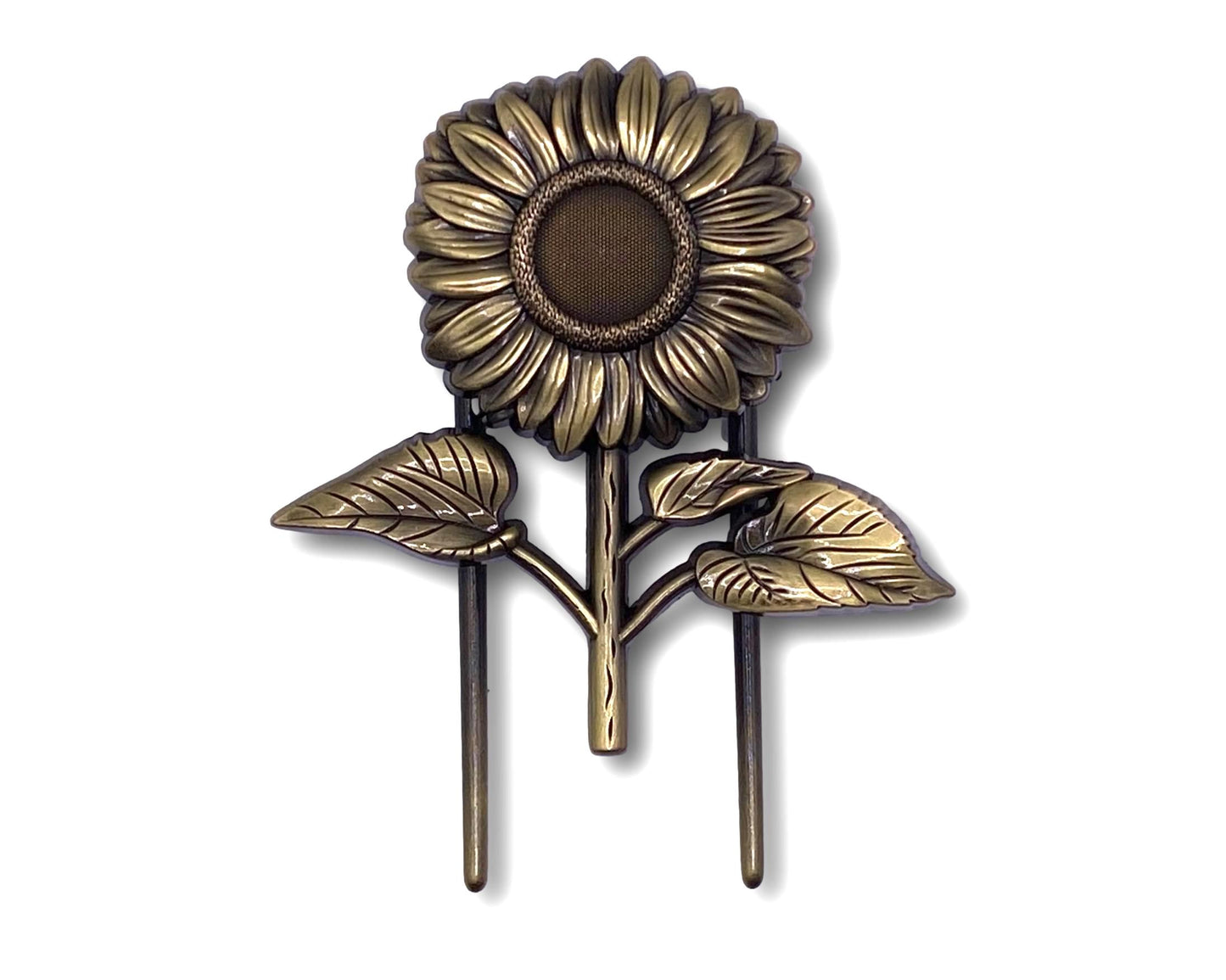 Antique Brass Sunflower Journal Clip