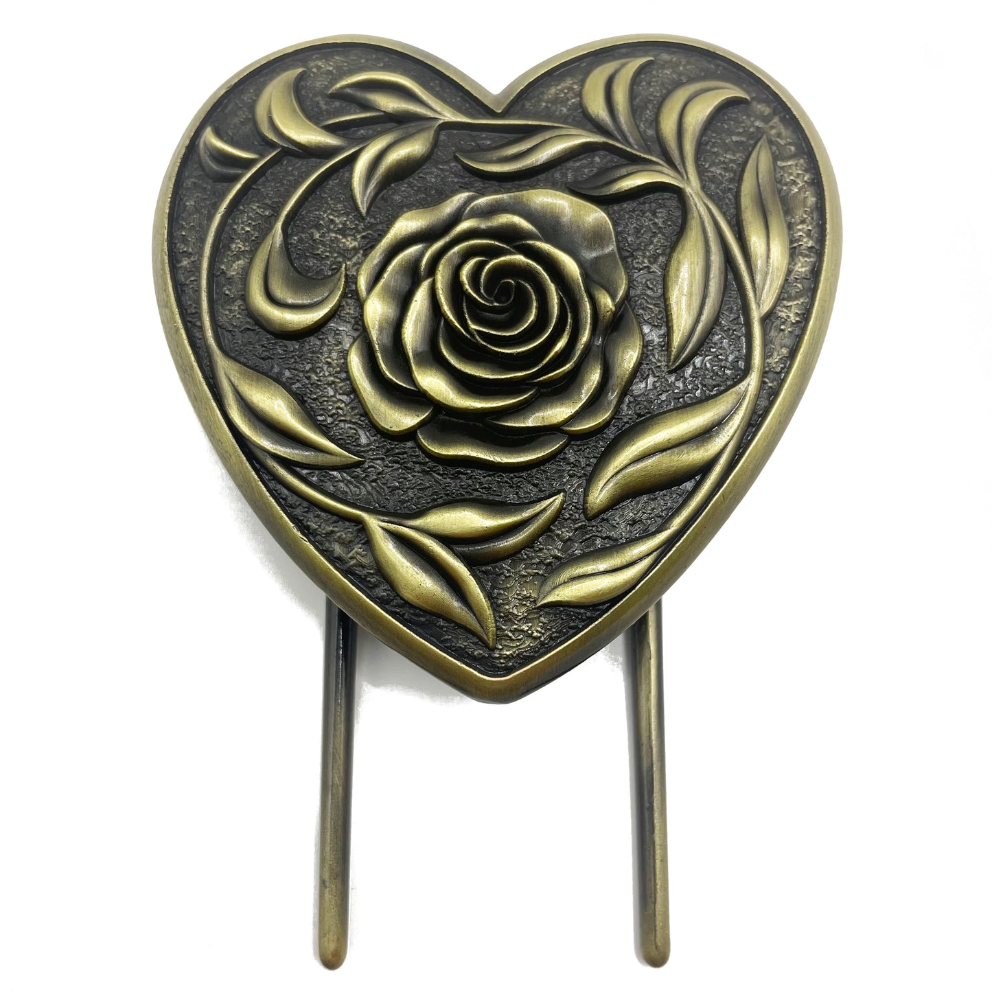 Antique Brass Heart Journal Clip