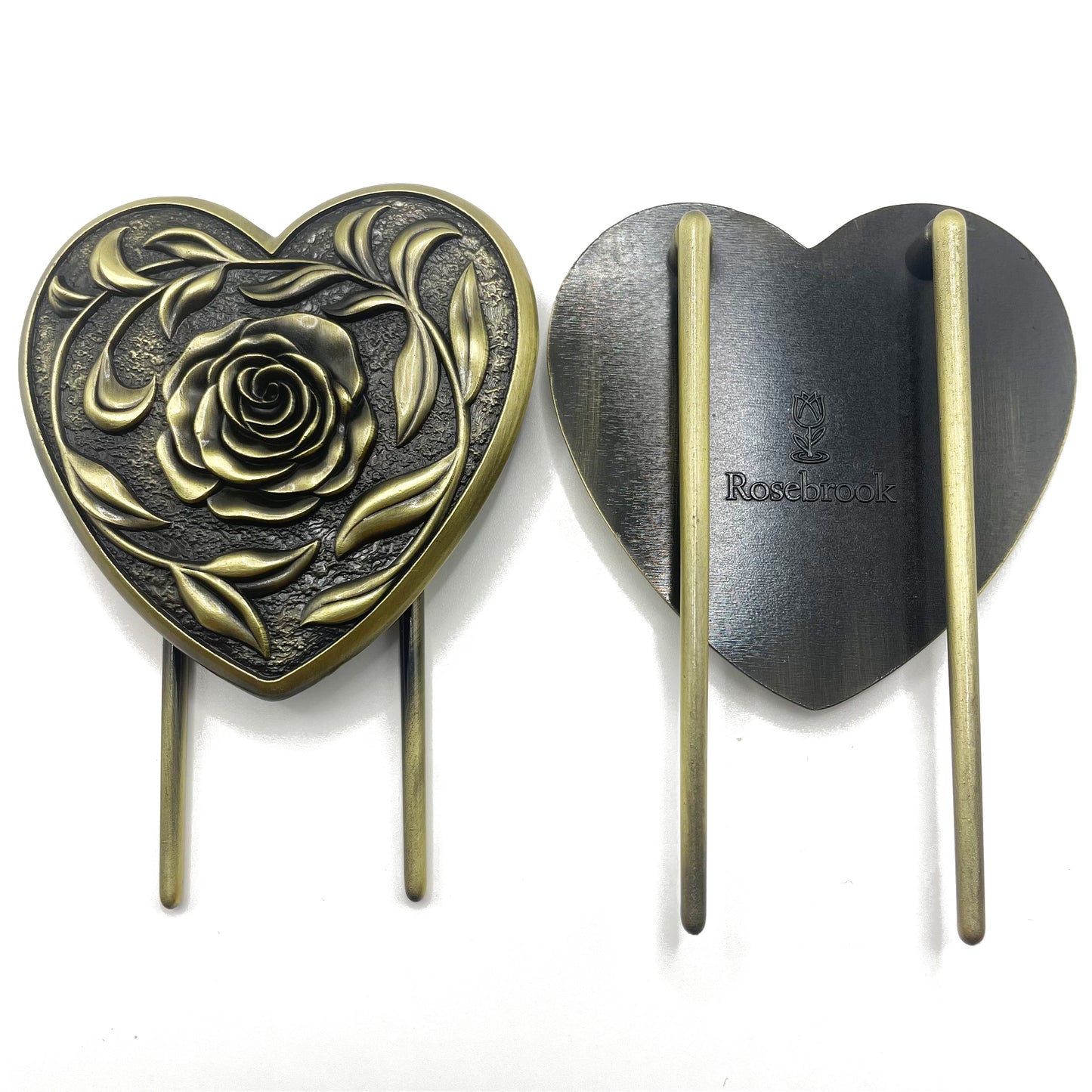 Antique Brass Heart Journal Clip